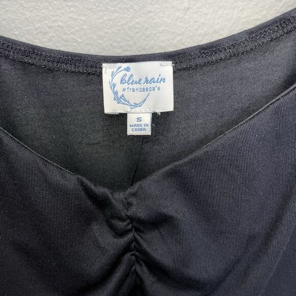 Blue Rein x Francesca’s | Black V-Neck Puff Sleeve Mini Dress Small NWT Soft - Picture 3 of 6